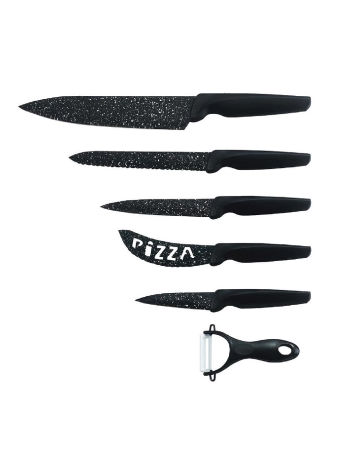 6-Teilig Messerset schwarz in Schwarz