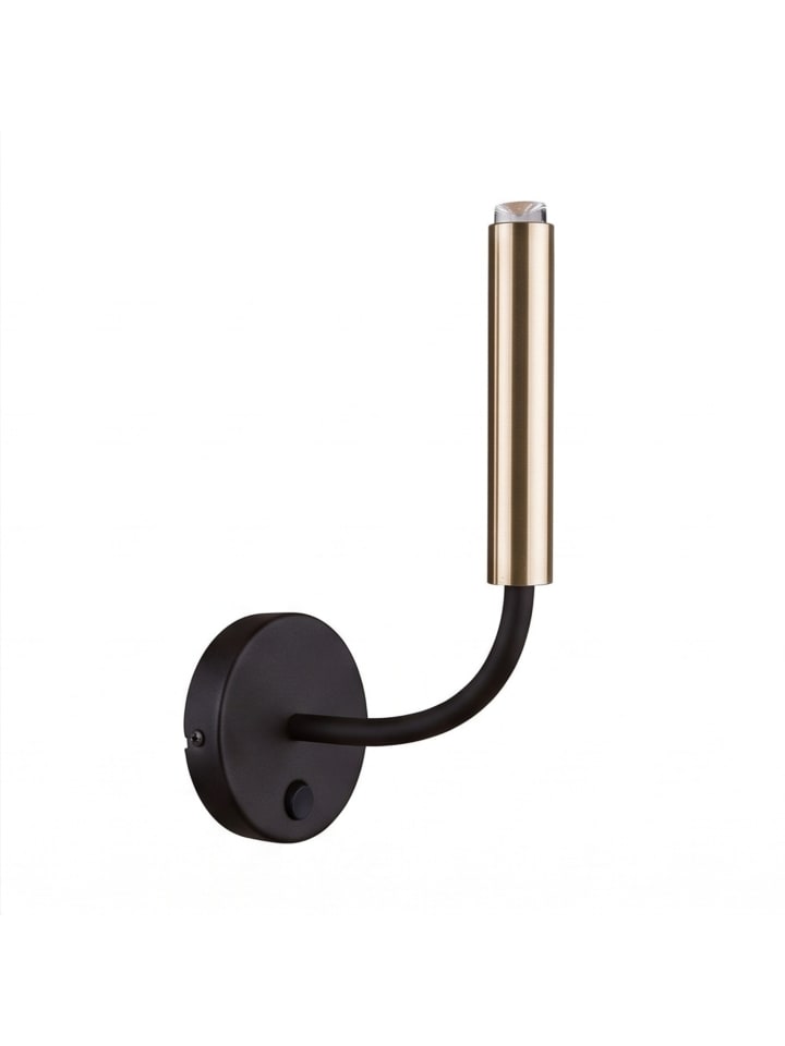 Wandlampe (B)10 x (H)31 cm in Schwarz Messing