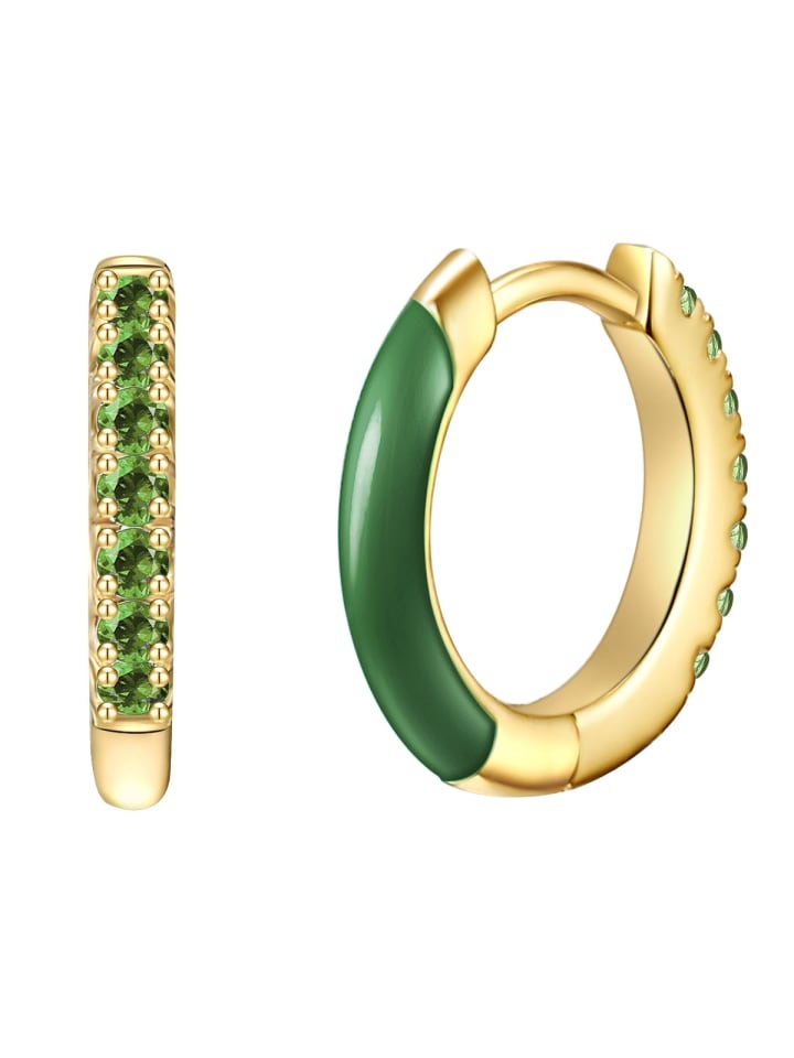 Creolen aus Sterling Silber mit Zirkonia in gelbgold