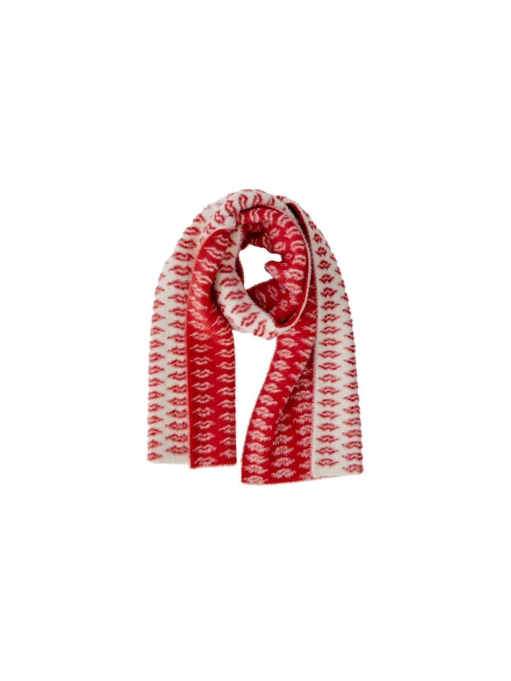 Schal in white red