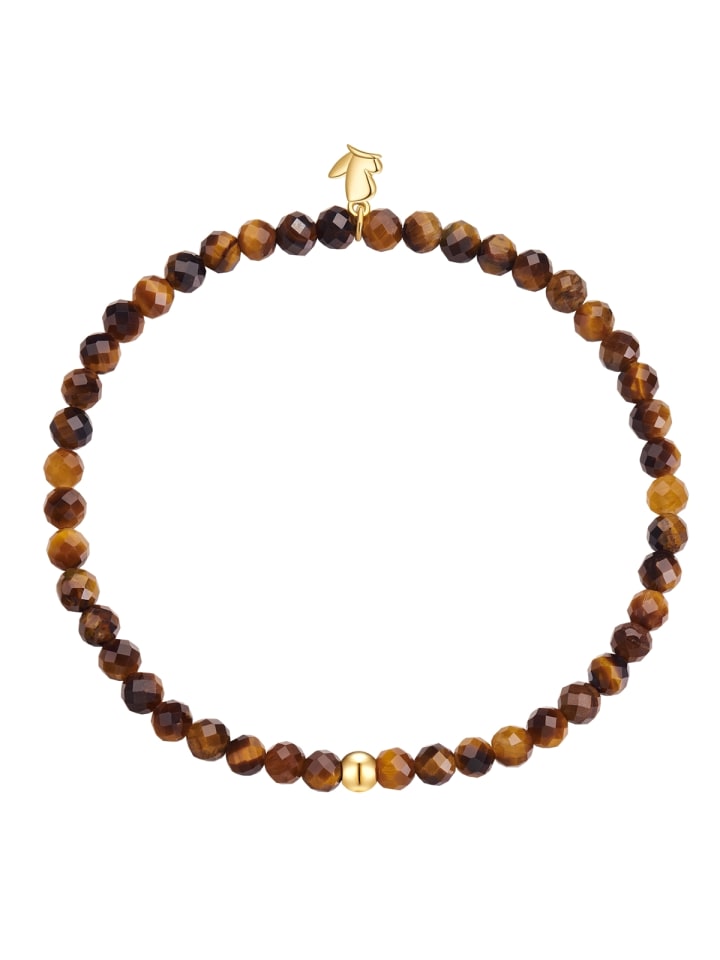 Armband aus Edelstahl mit Tigerauge in gelbgold