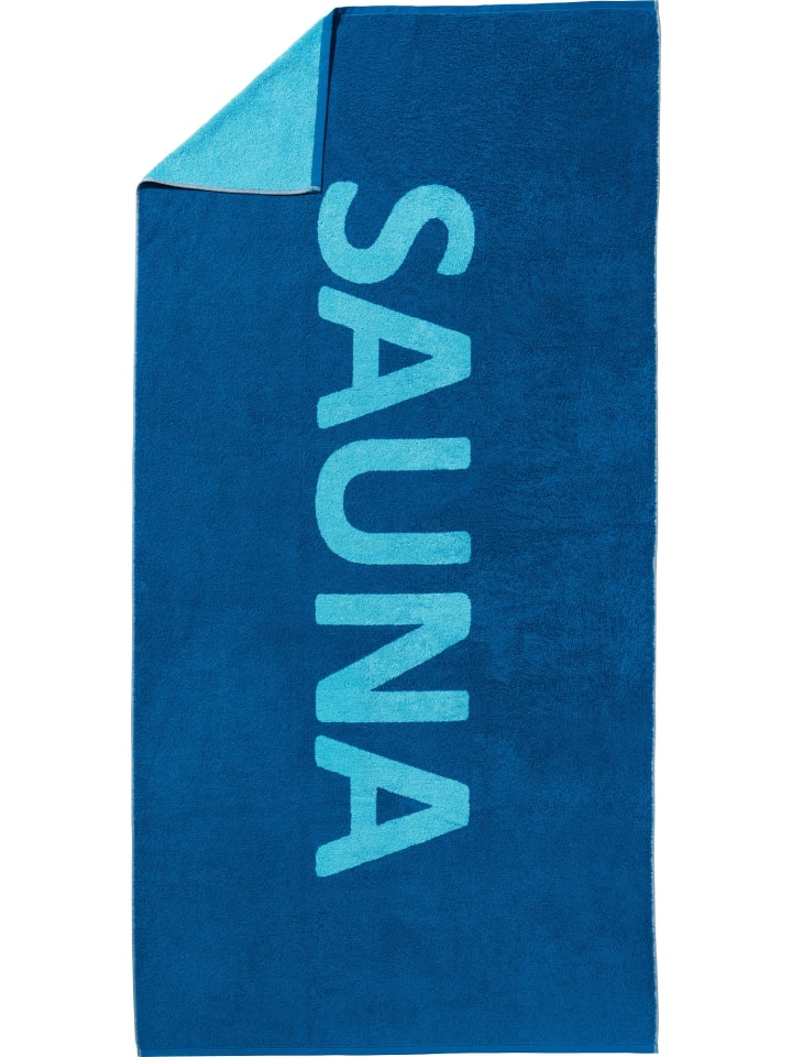 Jacquard Saunatuch in blau-türkis