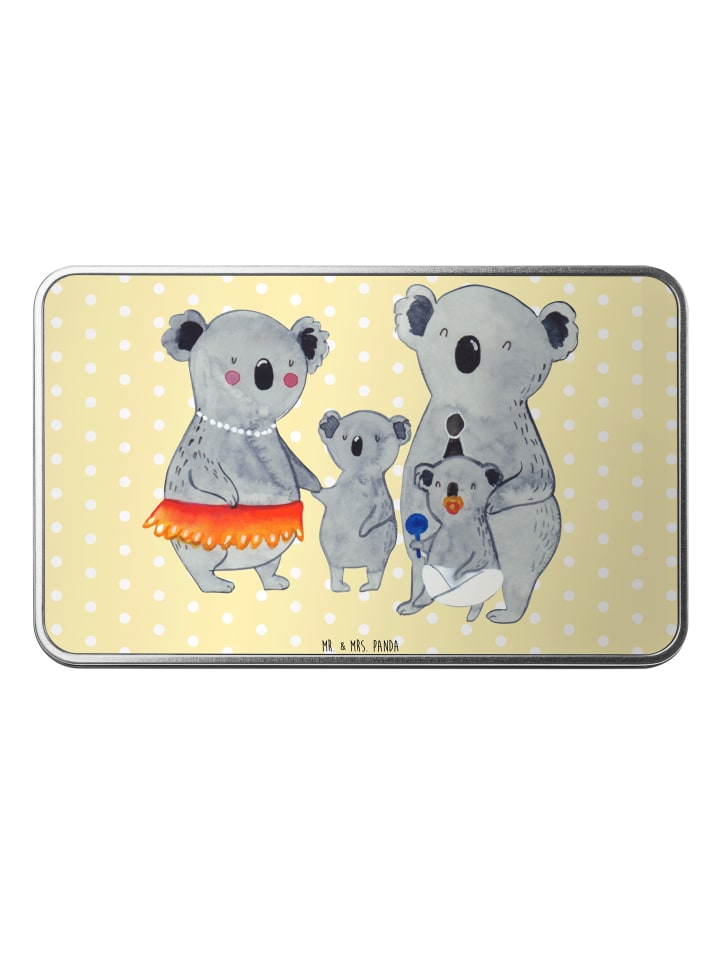 Aufbewahrungsbox Koala Familie ohne Spruch in Gelb Pastell