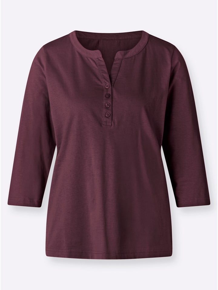 3/4-Arm-Shirt in burgund