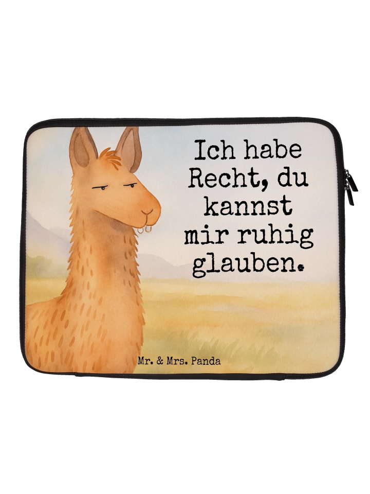 Laptop Tasche Lamakopf Genervt Design mit Spruch in Weiß