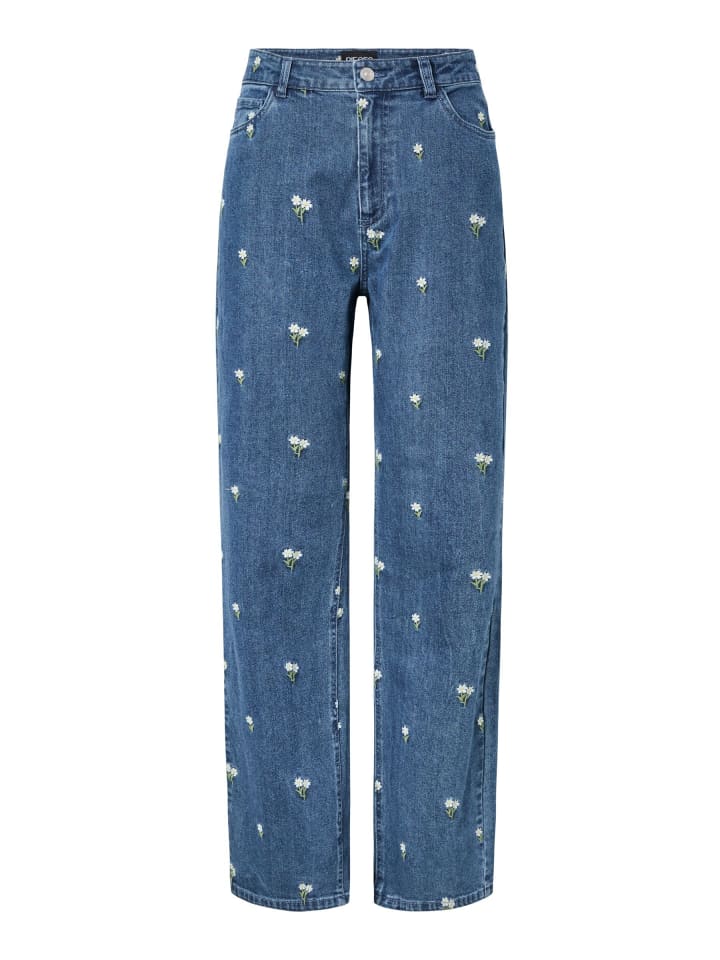 Straight Fit Jeans in Medium Blue Denim