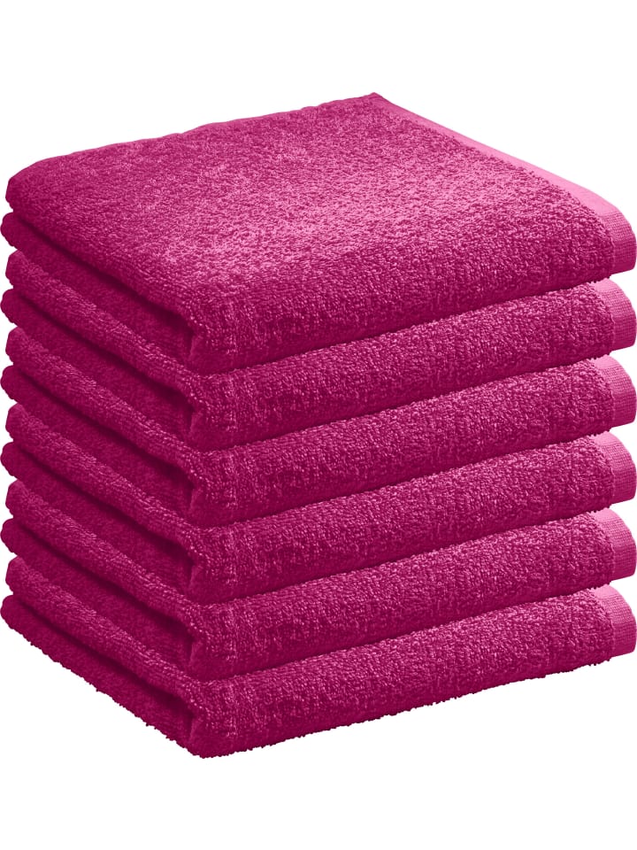 Frottier, Leichtfrottier Handtuch 6er-Pack Oceanside in fuchsia
