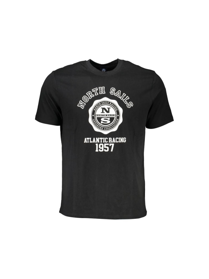Schwarz Baumwolle Herren T-Shirt