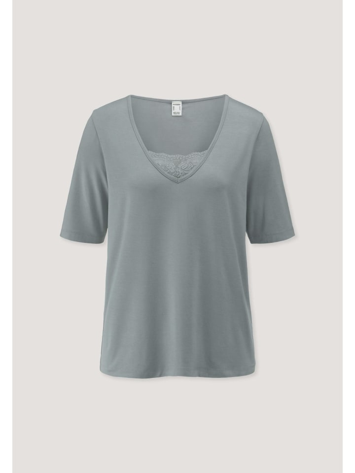 Hessnatur T-Shirt PURE SENSE LACE aus TENCEL™ Modal in nebelblau