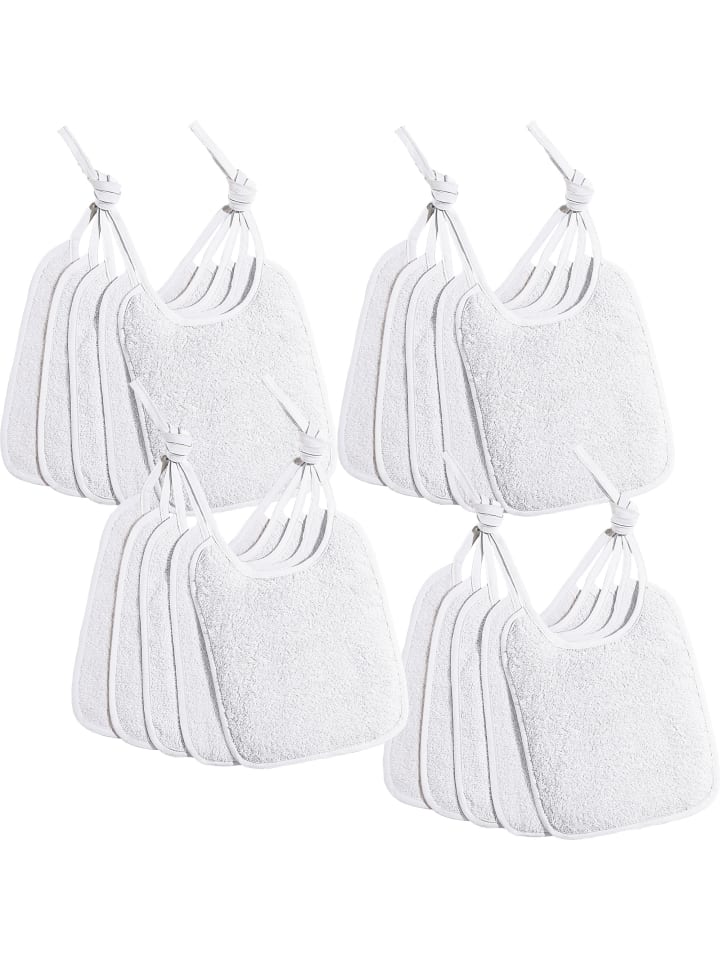 Frottier Lätzchen 20er-Pack in weiß