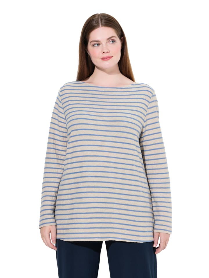 Langarmshirt in jeansblau