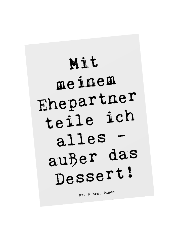 Postkarte Ehepartner Dessert mit Spruch in Weiß