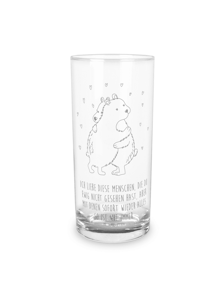 Glas Eisbär Umarmen mit Spruch in Transparent