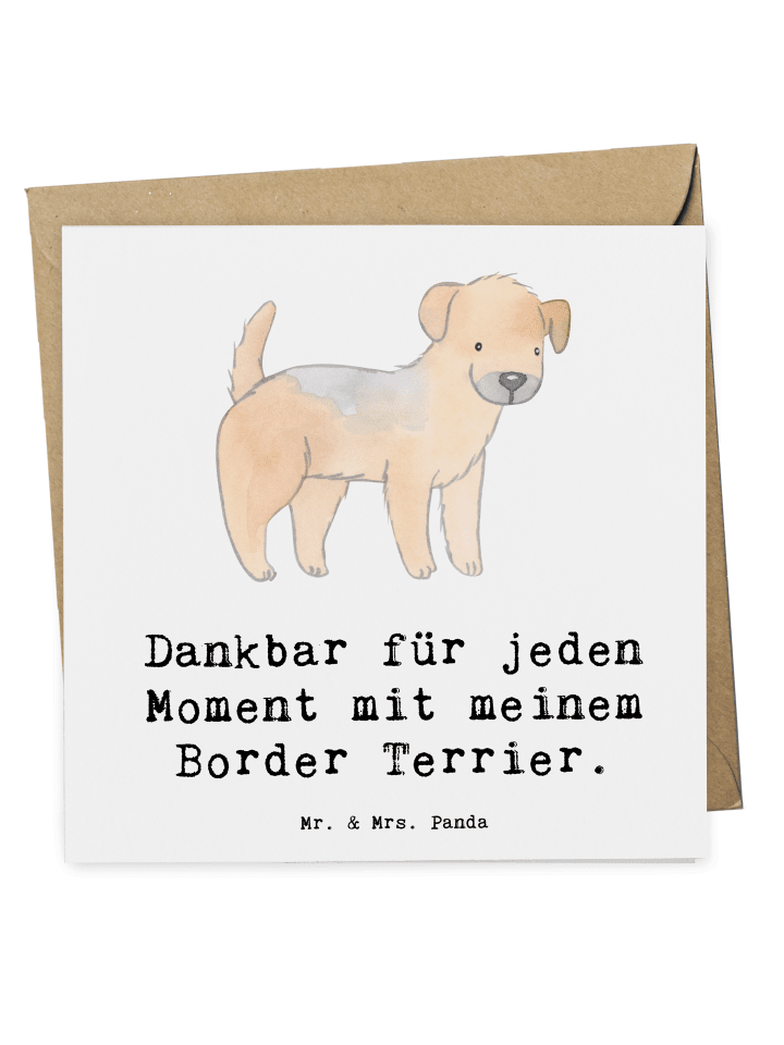 Deluxe Karte Border Terrier Moment mit Spruch in Weiß
