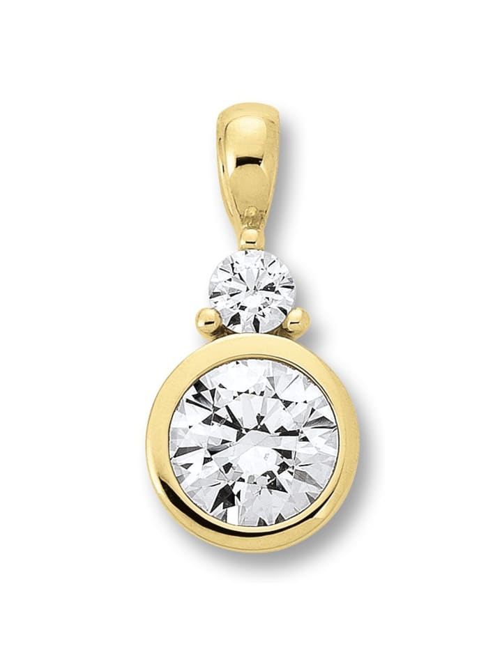 Zirkonia Anhänger aus 333 Gelbgold in gold