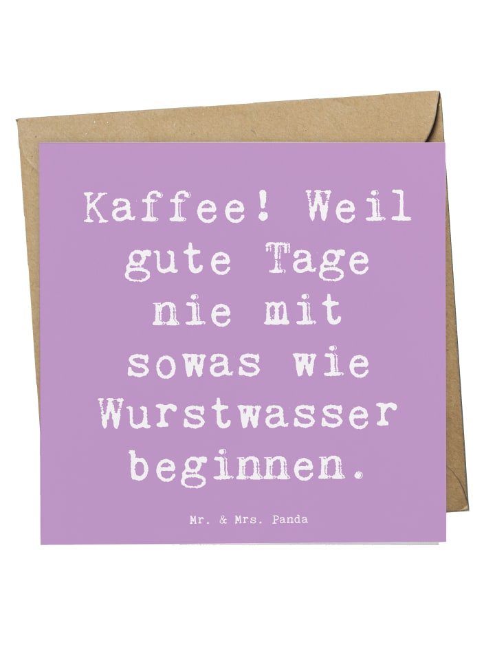 Glückwunschkarte Spruch Freude am Kaffee mit Sp... in Lavendeltraum