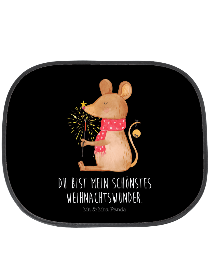 Hitzeschutz Auto Maus Weihnachten mit Spruch in Schwarz