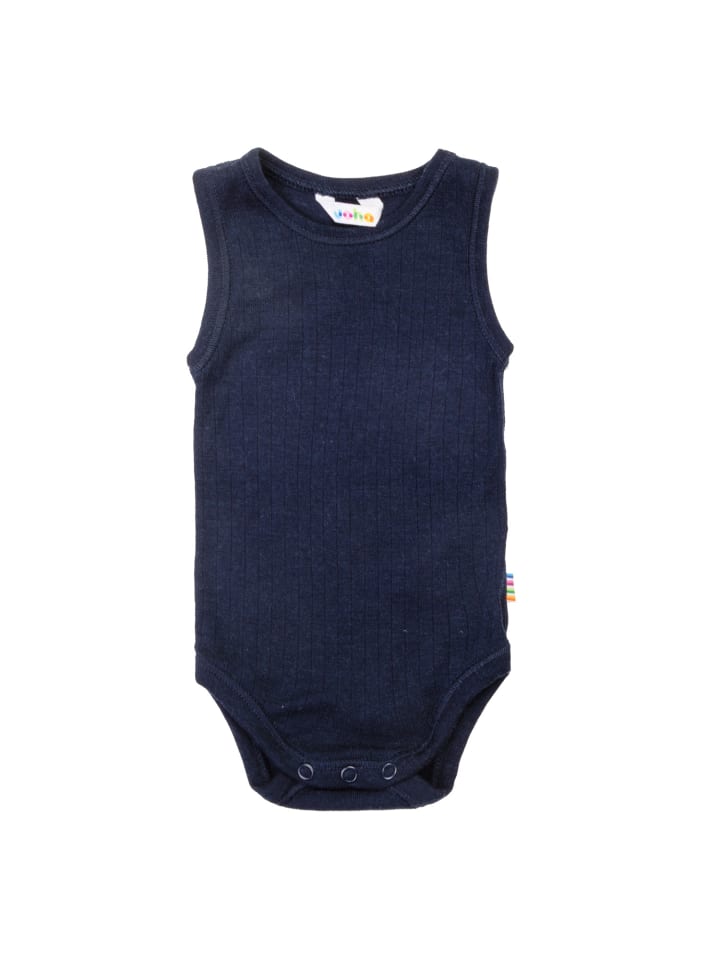 Unterhemdbody ärmellos aus Merinowolle in navy