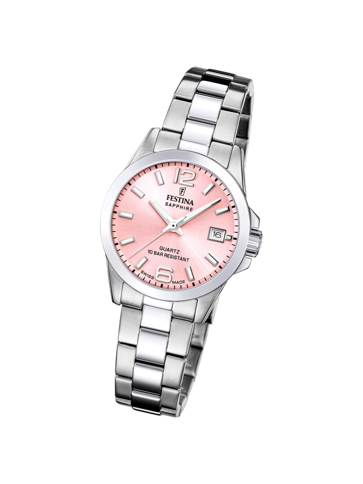Analog-Armbanduhr Festina Swiss Made silber klein (ca. 29mm)