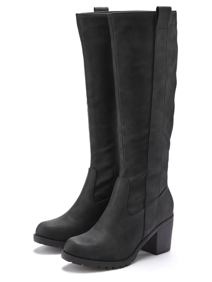 Weitschaftstiefel in schwarz