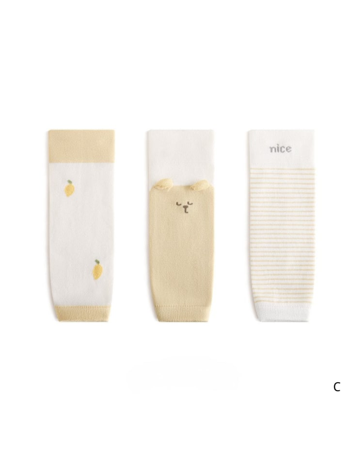 3er-Set 'Lemon Hund' Baby Knieschützer in Beige