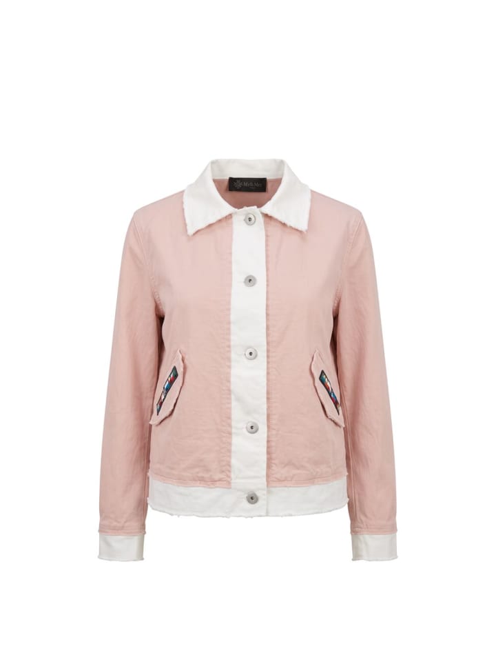 Mehrfarbig Pink Baumwolle Damen Jacke