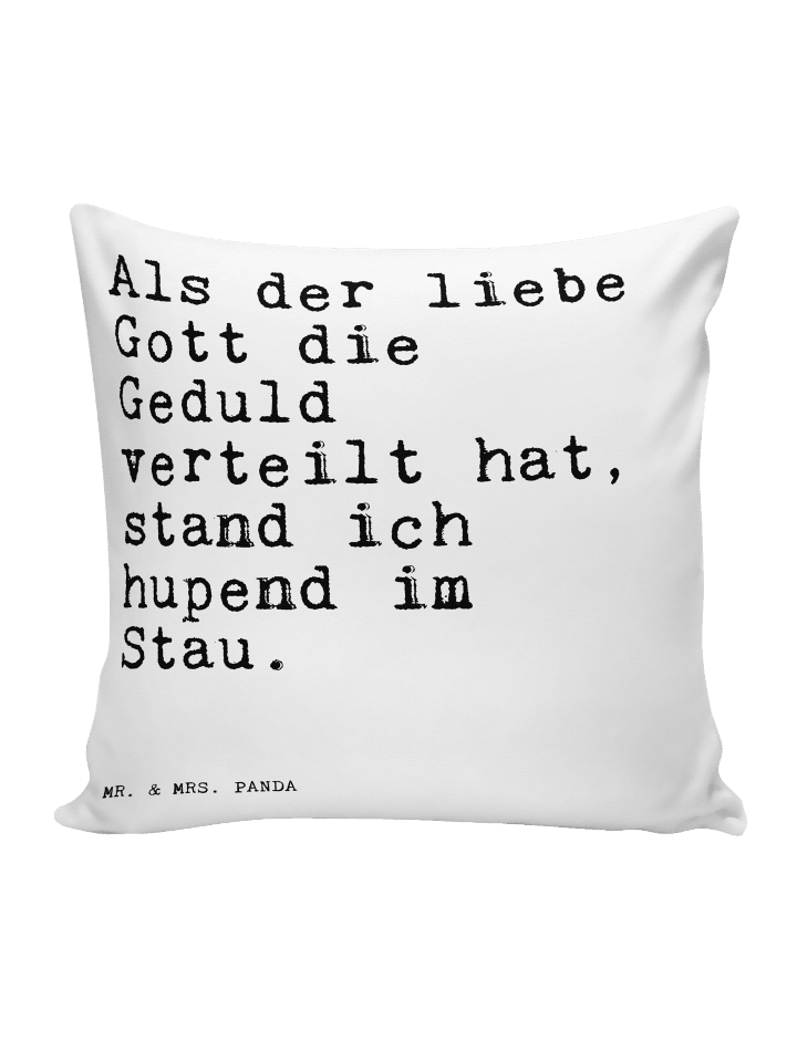 Couchkissen Als der liebe Gott... mit Spruch in Weiß