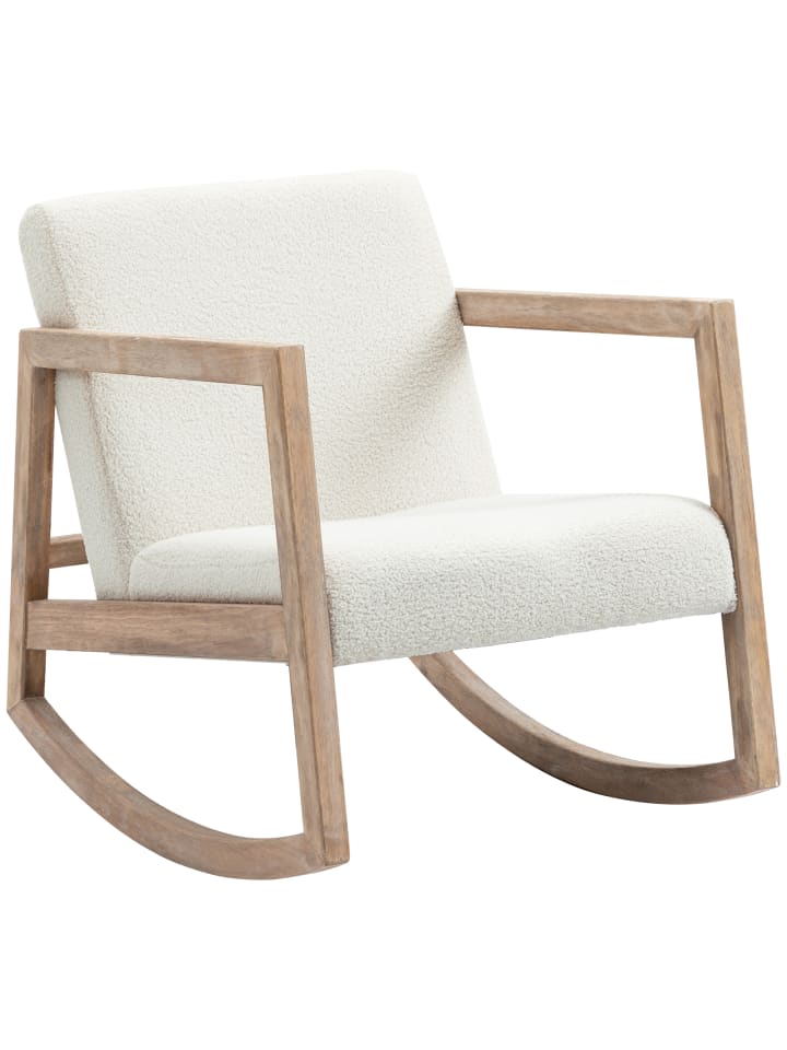 Schaukelstuhl in Cremeweiß 60L x 81B x 71H cm