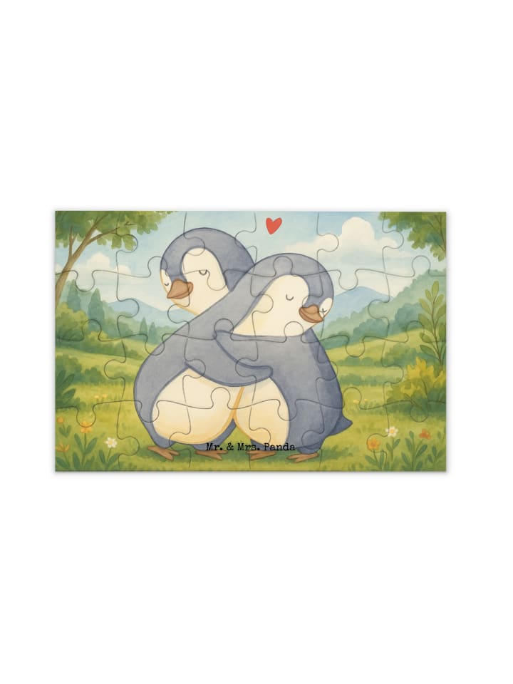 Puzzle Pinguine Kuscheln Design ohne Spruch in Weiß
