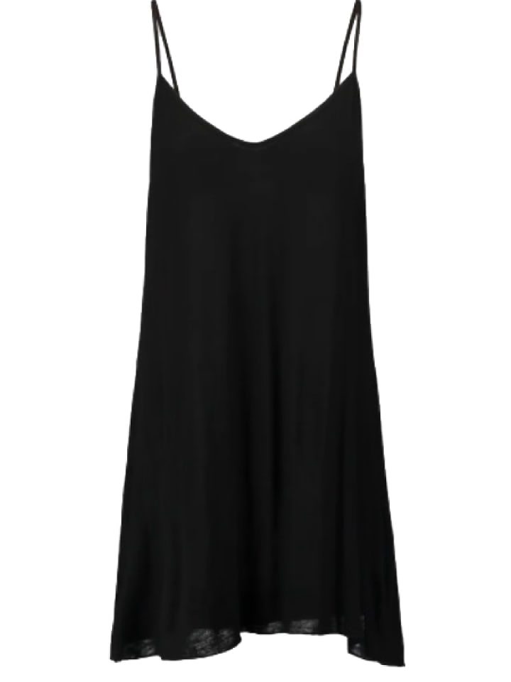 Kleid mit V-Rücke Schwarz