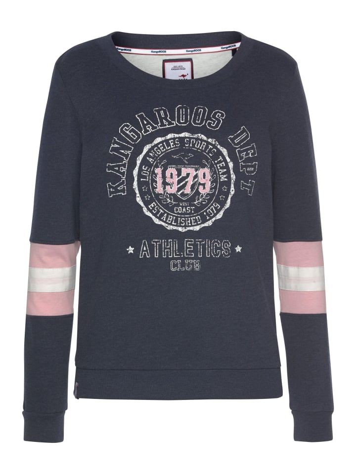 Sweatshirt in marine-bedruckt