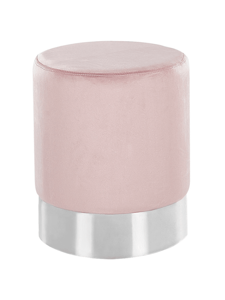 Pouf BRIGITTE in Rosa/Silber - (W) 36 x (H) 44 x (L) 36 cm