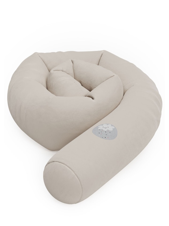 Sämann Nestchenschlange Cozy "Little Cloud, Stone" 190 cm Bettschlange