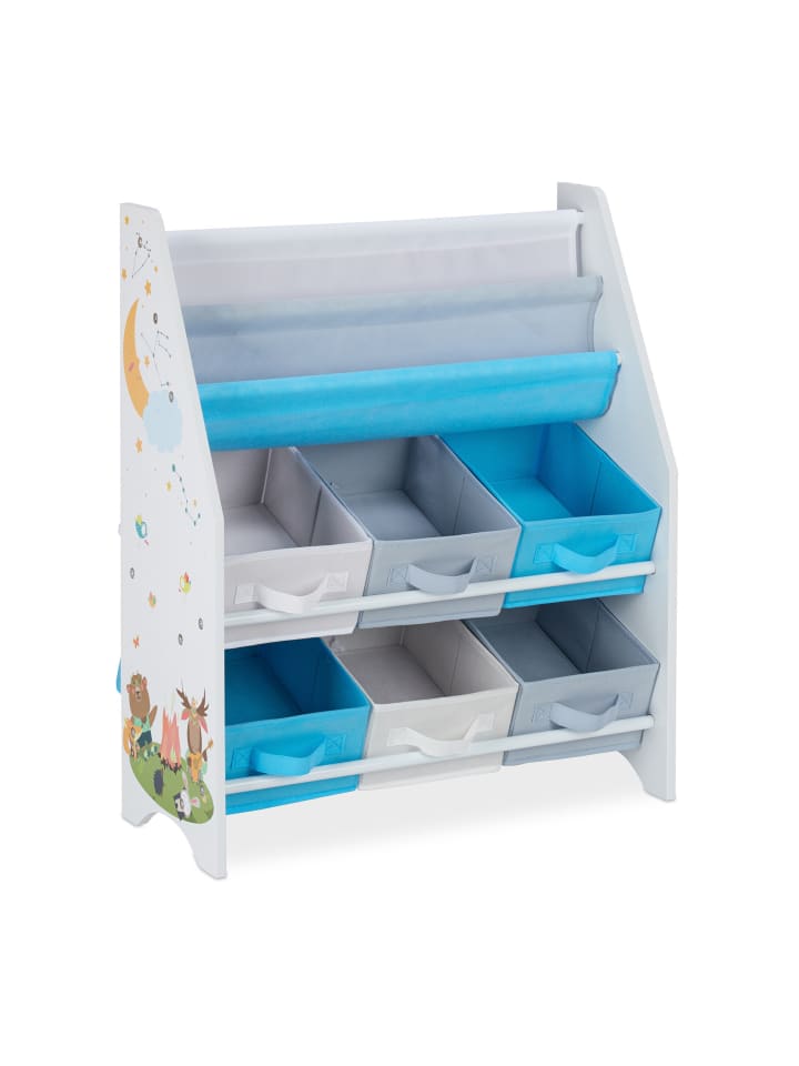 Kinderregal Tiere in Bunt - (B)62 x (H)74 x (T)31,5 cm