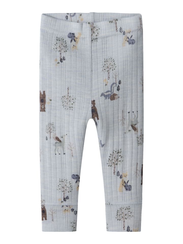 Woll-Leggings NBMWANG WOOL NEEDLE LONG in arctic ice