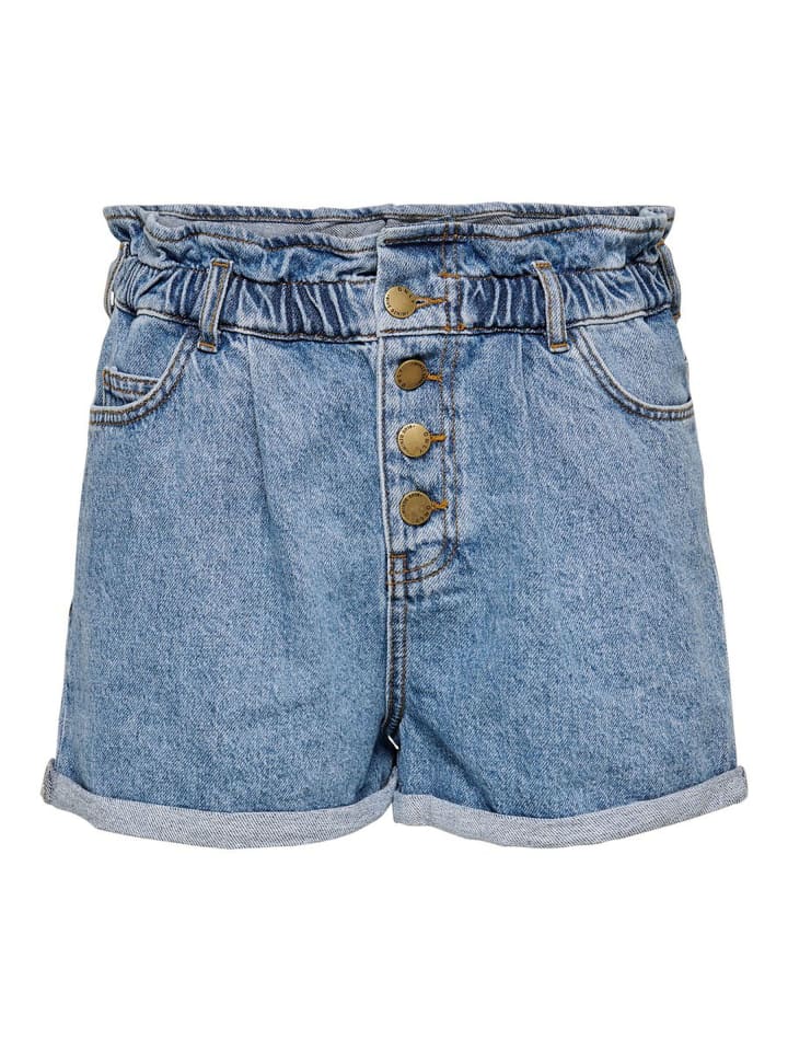 Kurze Bermuda Denim Jeans Shorts mit elastischem Bund ONLCUBA in Blau-2