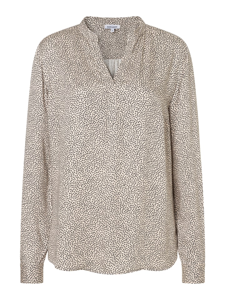 lockere Miniprint-Viskosebluse in leaf print