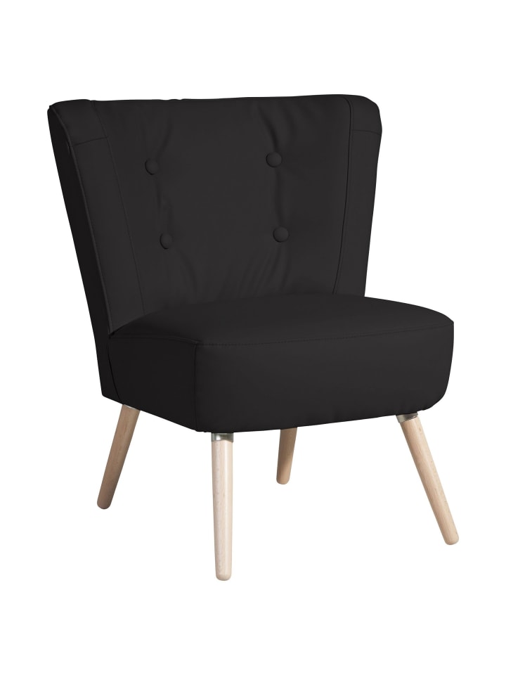 SESSEL Kassi Bezug Kunstleder Buche natur / schwarz