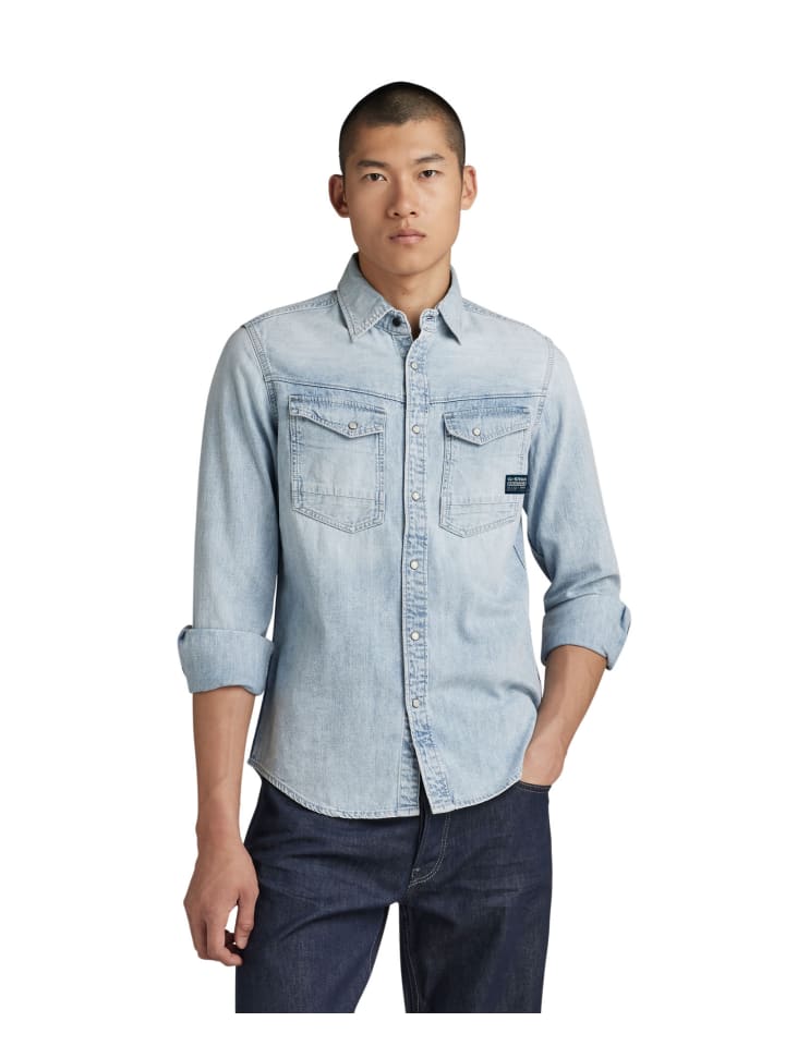 Dakota Slim Denim Hemd sun faded blue mist