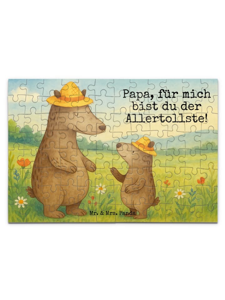 Puzzle Bären mit Hut Design mit Spruch in Weiß