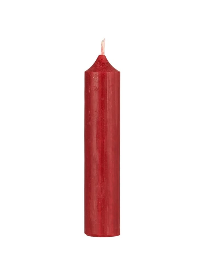 Rustikale Stabkerze 11 cm | Ø 2,2 cm in rot