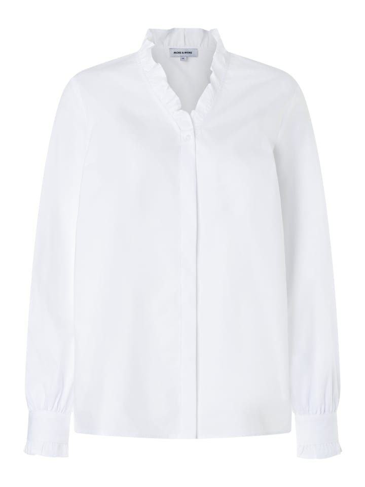 feminine, süße Rüschenbluse in white