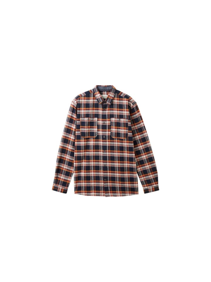 Langarmhemd in navy colorful check