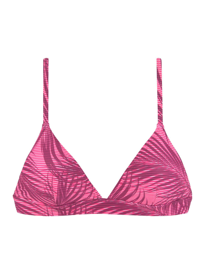 Triangel-Bikini-Top in bordeaux-bedruckt