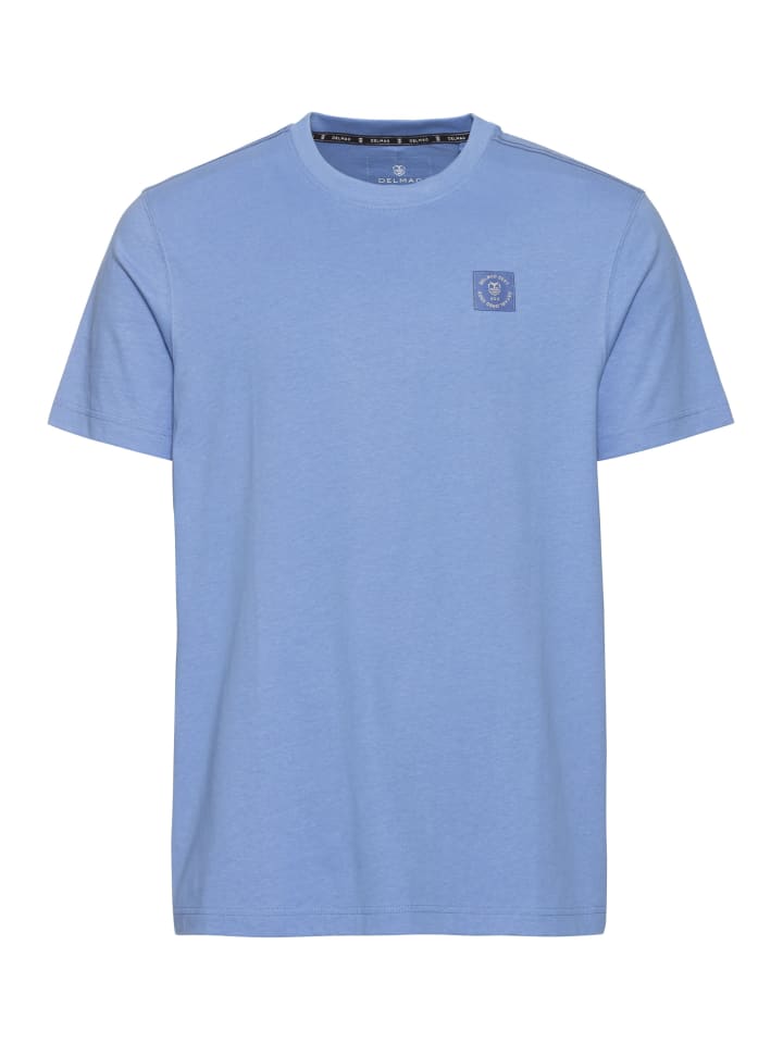 Rundhalsshirt in jeansblau