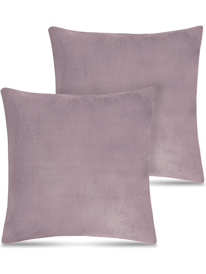 2 Flanell Kissenbezüge Asmara in Rosa