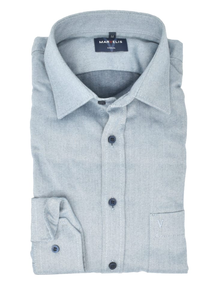 Casual Fit Freizeithemd in Hellblau