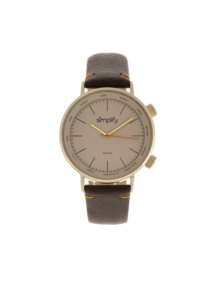 Die 3300 Lederarmbanduhr in Dark Brown/Gold