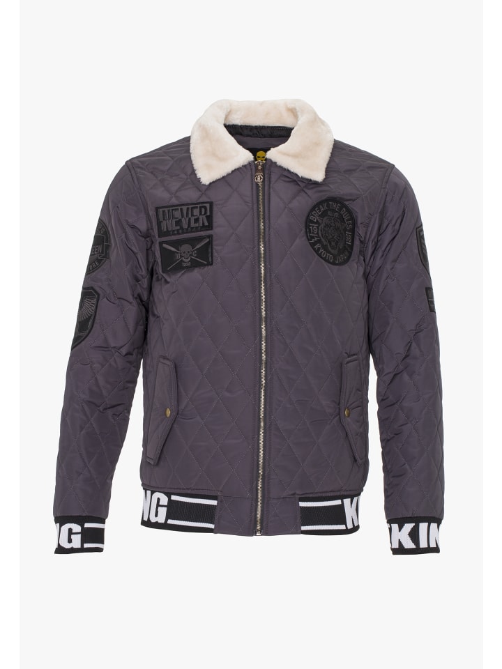 Herren Blouson In Steppoptik in Anthrazit