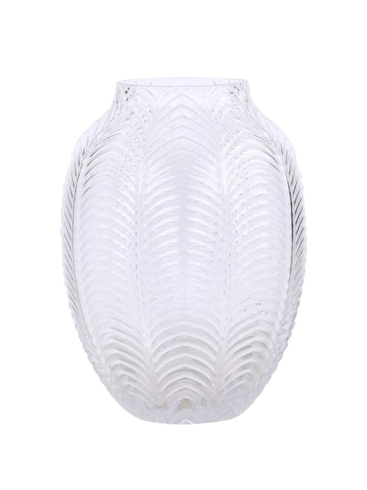 Vase Glas mit Blatt Muster 18x14 cm